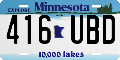 MN license plate 416UBD