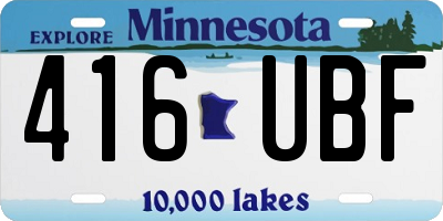MN license plate 416UBF