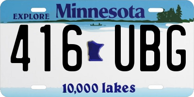 MN license plate 416UBG