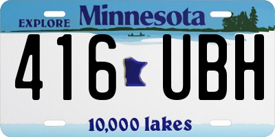 MN license plate 416UBH