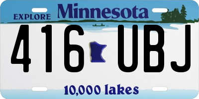MN license plate 416UBJ