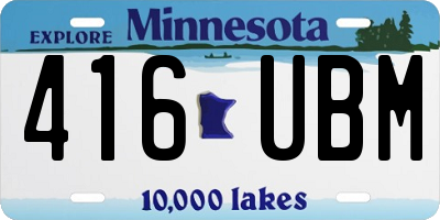 MN license plate 416UBM