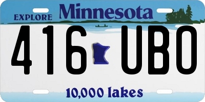 MN license plate 416UBO