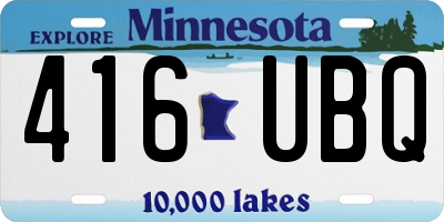 MN license plate 416UBQ