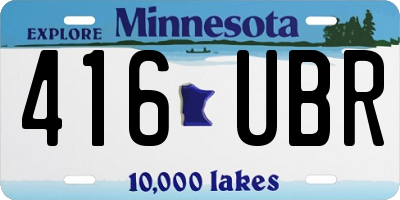 MN license plate 416UBR