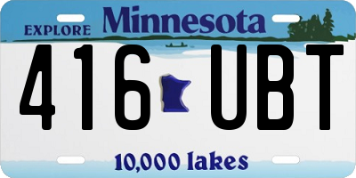 MN license plate 416UBT