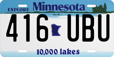 MN license plate 416UBU