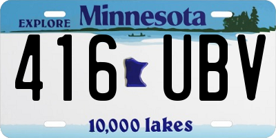 MN license plate 416UBV