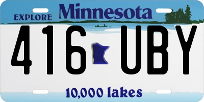 MN license plate 416UBY