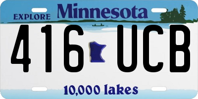 MN license plate 416UCB