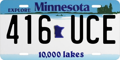 MN license plate 416UCE