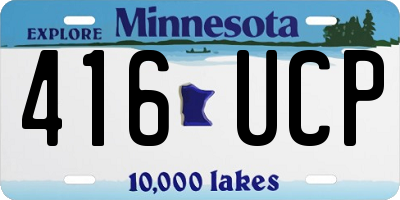 MN license plate 416UCP