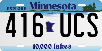 MN license plate 416UCS
