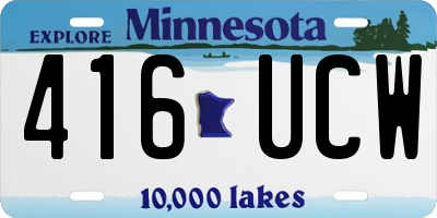 MN license plate 416UCW