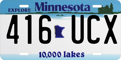 MN license plate 416UCX