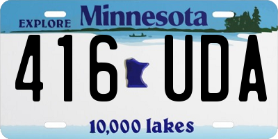 MN license plate 416UDA