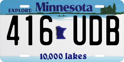 MN license plate 416UDB