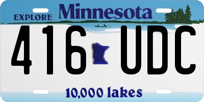 MN license plate 416UDC