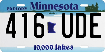 MN license plate 416UDE