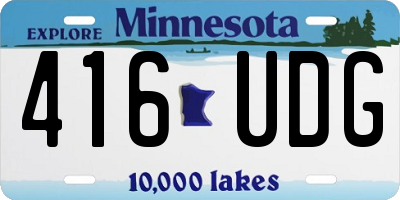 MN license plate 416UDG