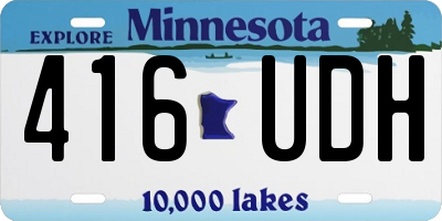 MN license plate 416UDH