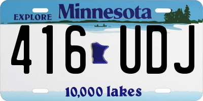 MN license plate 416UDJ