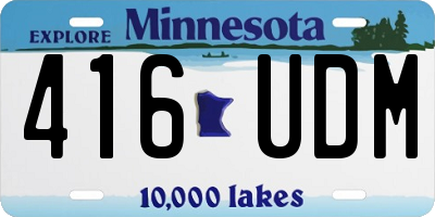 MN license plate 416UDM