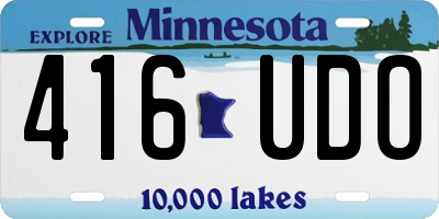 MN license plate 416UDO