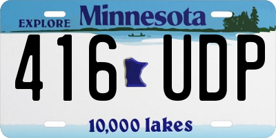 MN license plate 416UDP