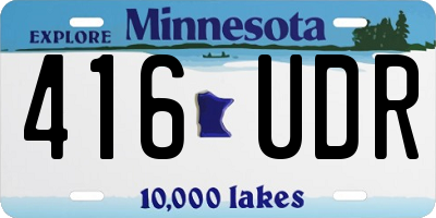 MN license plate 416UDR