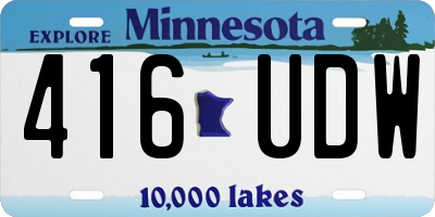 MN license plate 416UDW