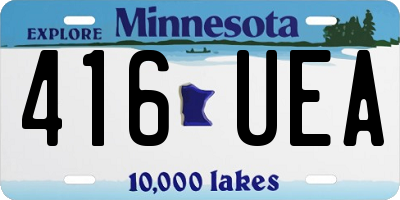 MN license plate 416UEA
