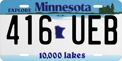 MN license plate 416UEB