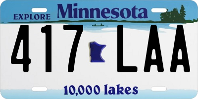 MN license plate 417LAA