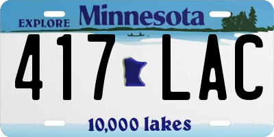 MN license plate 417LAC