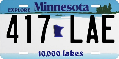 MN license plate 417LAE