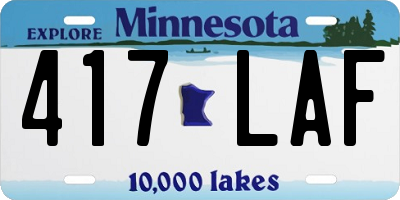 MN license plate 417LAF