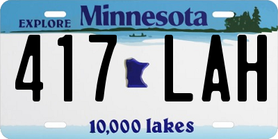 MN license plate 417LAH