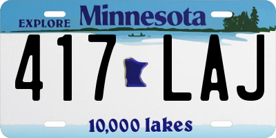 MN license plate 417LAJ