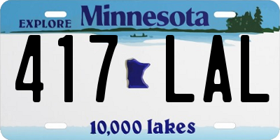 MN license plate 417LAL