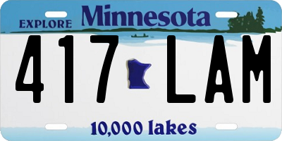 MN license plate 417LAM