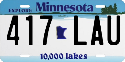 MN license plate 417LAU