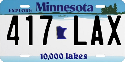 MN license plate 417LAX