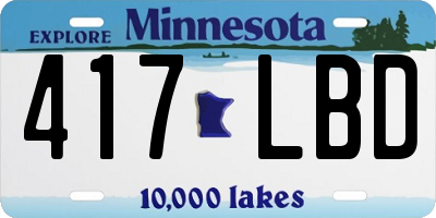 MN license plate 417LBD