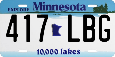 MN license plate 417LBG