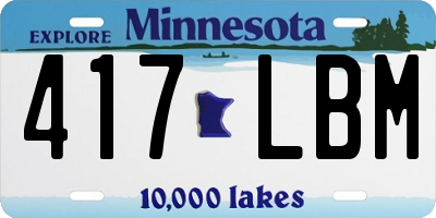 MN license plate 417LBM