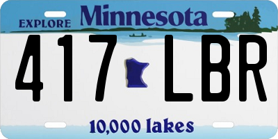 MN license plate 417LBR