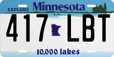 MN license plate 417LBT