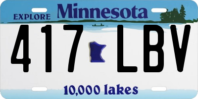 MN license plate 417LBV