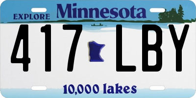 MN license plate 417LBY